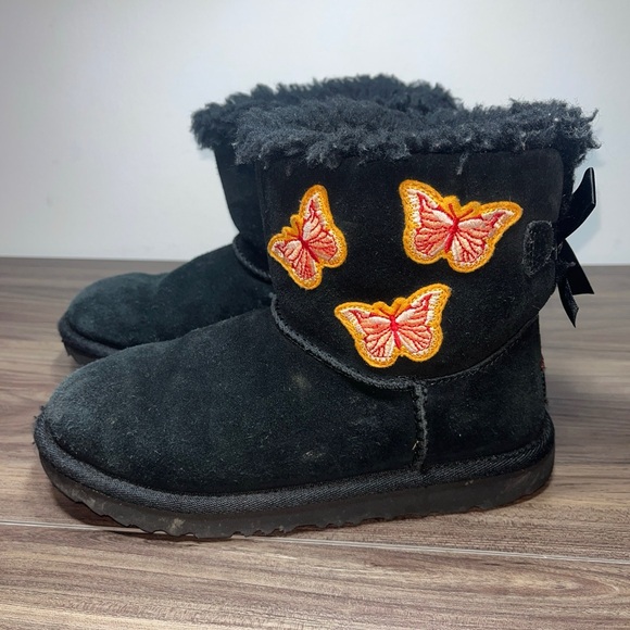 UGG  Boots Kids US 3  Mini Bailey Bow II Butterfly Black - Picture 5 of 7